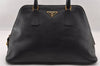 Authentic PRADA Vintage Saffiano Leather Shoulder Hand Bag Purse Black 2870I