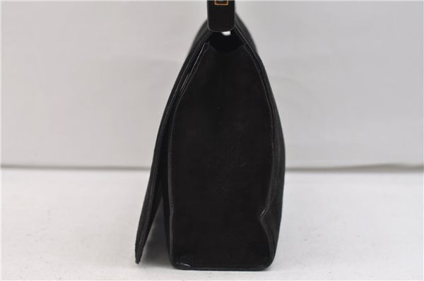 Authentic GUCCI Vintage Shoulder Hand Bag Purse Suede Leather Black 2871E