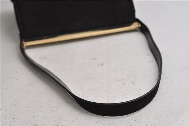 Authentic GUCCI Vintage Shoulder Hand Bag Purse Suede Leather Black 2871E