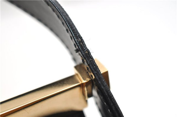 Authentic GUCCI Vintage Shoulder Hand Bag Purse Suede Leather Black 2871E