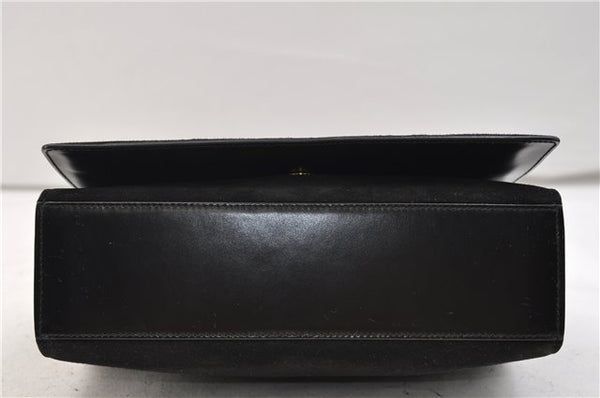 Authentic GUCCI Vintage Shoulder Hand Bag Purse Suede Leather Black 2871E