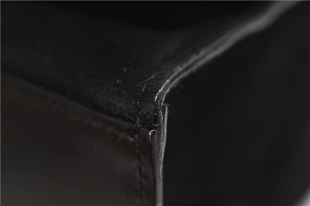 Authentic GUCCI Vintage Shoulder Hand Bag Purse Suede Leather Black 2871E