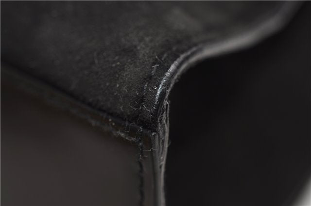 Authentic GUCCI Vintage Shoulder Hand Bag Purse Suede Leather Black 2871E