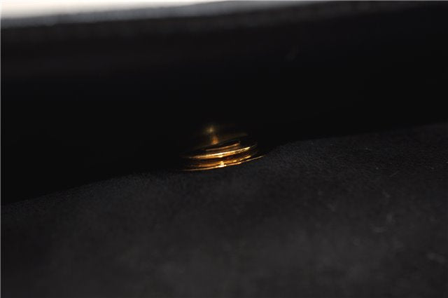 Authentic GUCCI Vintage Shoulder Hand Bag Purse Suede Leather Black 2871E