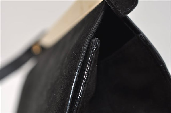 Authentic GUCCI Vintage Shoulder Hand Bag Purse Suede Leather Black 2871E