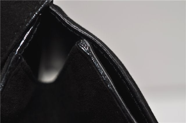 Authentic GUCCI Vintage Shoulder Hand Bag Purse Suede Leather Black 2871E