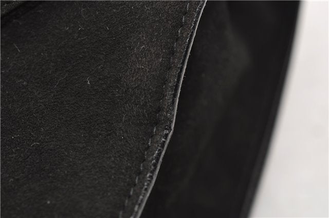 Authentic GUCCI Vintage Shoulder Hand Bag Purse Suede Leather Black 2871E