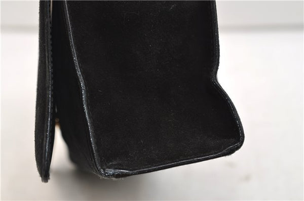 Authentic GUCCI Vintage Shoulder Hand Bag Purse Suede Leather Black 2871E