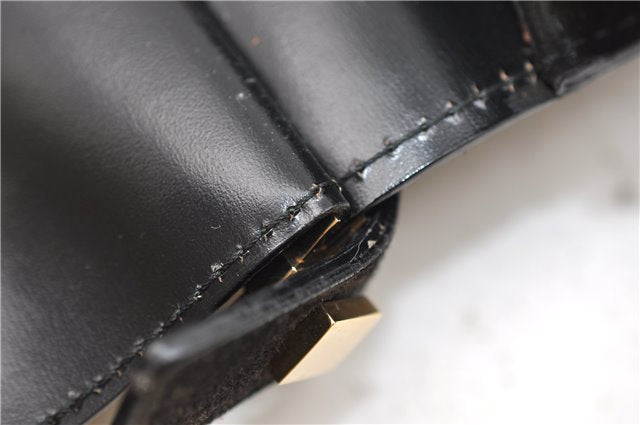 Authentic GUCCI Vintage Shoulder Hand Bag Purse Suede Leather Black 2871E