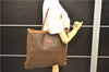 Authentic CELINE Macadam Blason Shoulder Tote Bag PVC Leather Brown 2872E