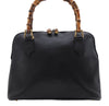 Authentic GUCCI Bamboo Vintage 2way Hand Shoulder Bag Leather Black Junk 2873E
