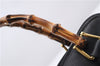 Authentic GUCCI Bamboo Vintage 2way Hand Shoulder Bag Leather Black Junk 2873E