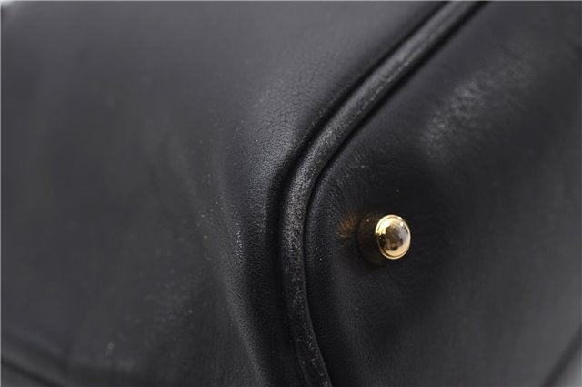 Authentic GUCCI Bamboo Vintage 2way Hand Shoulder Bag Leather Black Junk 2873E