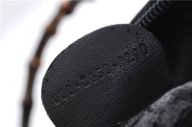 Authentic GUCCI Bamboo Vintage 2way Hand Shoulder Bag Leather Black Junk 2873E