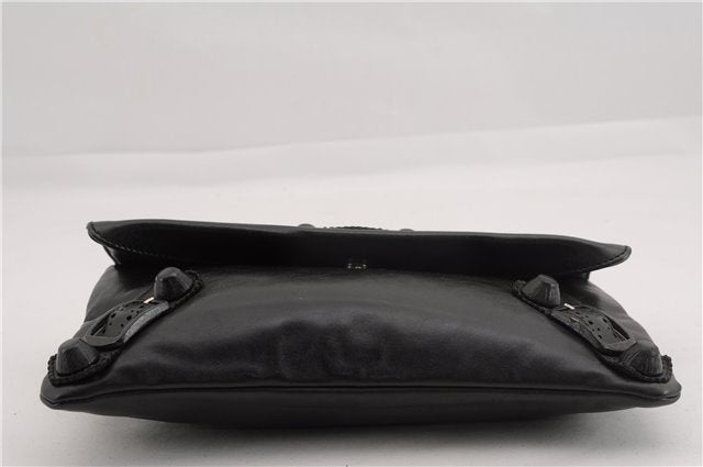 Authentic BALENCIAGA Giant Envelope Clutch Bag Purse Leather 204534 Black 2873F