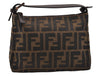 Authentic FENDI Vintage Zucca Hand Bag Purse Canvas Leather Brown 2873I