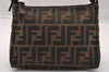 Authentic FENDI Vintage Zucca Hand Bag Purse Canvas Leather Brown 2873I