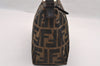 Authentic FENDI Vintage Zucca Hand Bag Purse Canvas Leather Brown 2873I