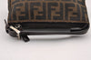 Authentic FENDI Vintage Zucca Hand Bag Purse Canvas Leather Brown 2873I
