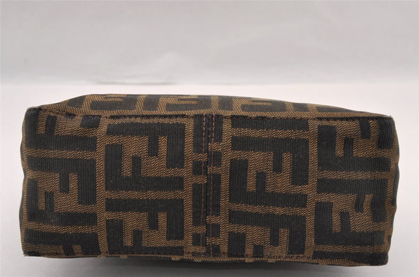 Authentic FENDI Vintage Zucca Hand Bag Purse Canvas Leather Brown 2873I