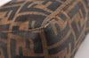 Authentic FENDI Vintage Zucca Hand Bag Purse Canvas Leather Brown 2873I