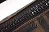 Authentic FENDI Vintage Zucca Hand Bag Purse Canvas Leather Brown 2873I