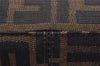 Authentic FENDI Vintage Zucca Hand Bag Purse Canvas Leather Brown 2873I
