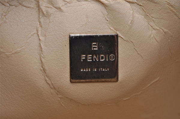 Authentic FENDI Vintage Zucca Hand Bag Purse Canvas Leather Brown 2873I
