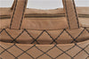 Authentic CHANEL Wild Stitch Matelasse Calf Skin Hand Boston Bag Beige CC 2874D