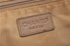 Authentic CHANEL Wild Stitch Matelasse Calf Skin Hand Boston Bag Beige CC 2874D