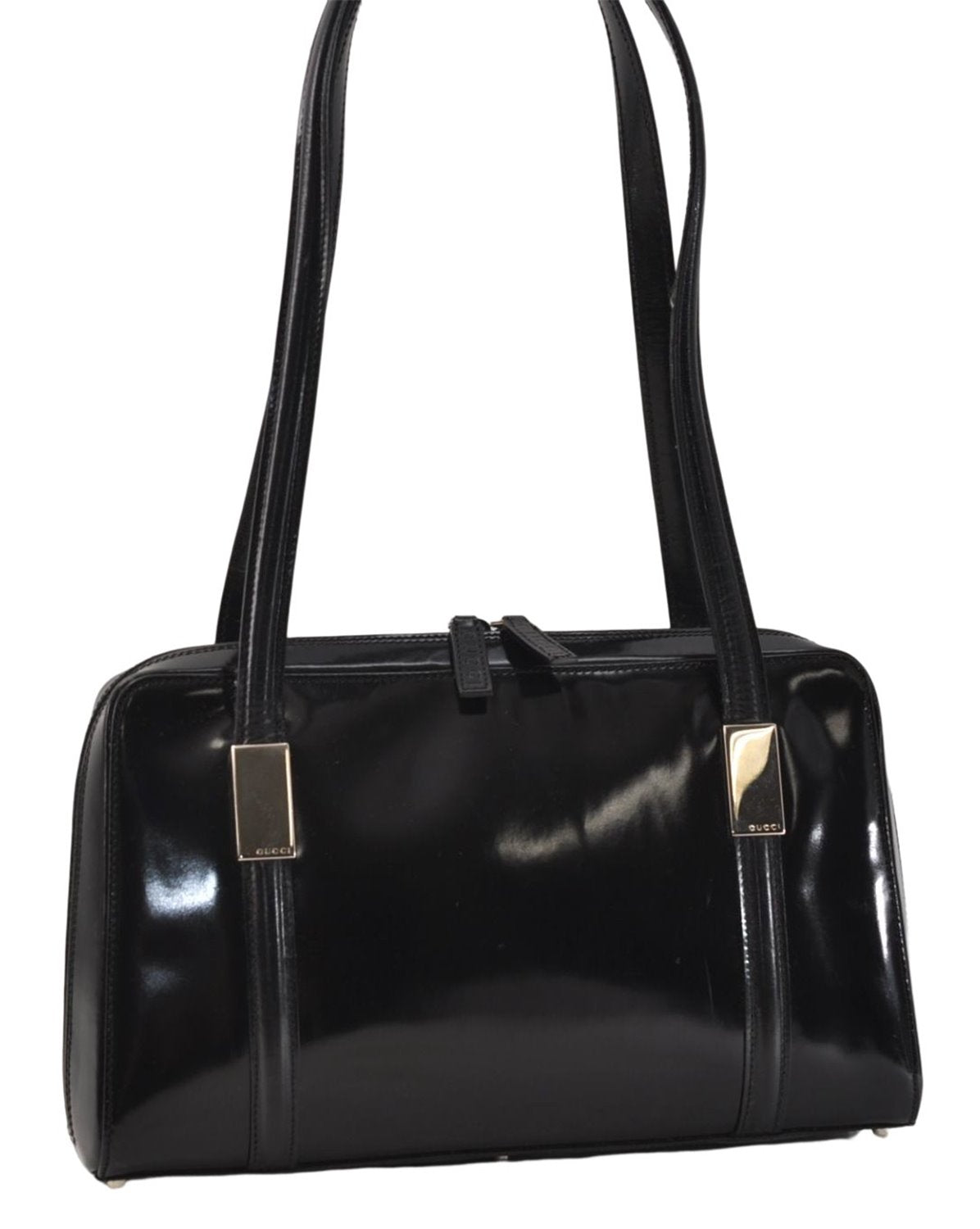 Authentic GUCCI Vintage Shoulder Hand Bag Purse Leather Black 2874E