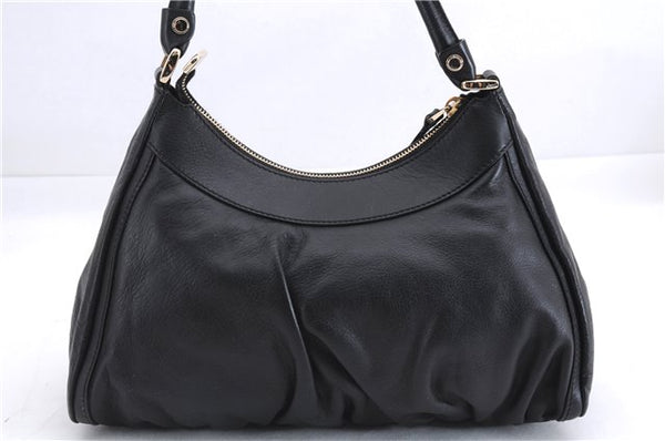 Authentic GUCCI Abbey Vintage Shoulder Hand Bag Purse Leather 190525 Black 2875E