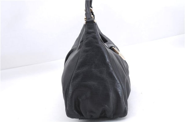 Authentic GUCCI Abbey Vintage Shoulder Hand Bag Purse Leather 190525 Black 2875E