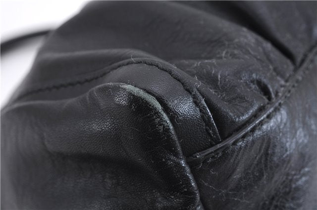 Authentic GUCCI Abbey Vintage Shoulder Hand Bag Purse Leather 190525 Black 2875E