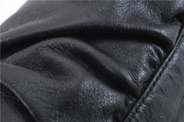 Authentic GUCCI Abbey Vintage Shoulder Hand Bag Purse Leather 190525 Black 2875E