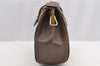 Authentic GUCCI Web Sherry Line Shoulder Bag GG PVC Leather Brown Junk 2876I