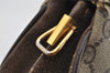 Authentic GUCCI Web Sherry Line Shoulder Bag GG PVC Leather Brown Junk 2876I
