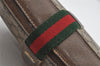 Authentic GUCCI Web Sherry Line Shoulder Bag GG PVC Leather Brown Junk 2876I