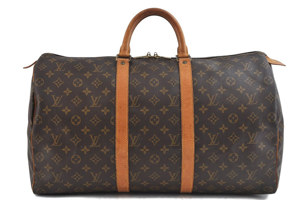 Authentic Louis Vuitton Monogram Keepall 50 Boston Bag M41426 LV 2877D