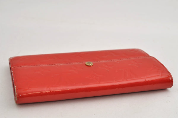 Auth Louis Vuitton Vernis Pochette Porte Monnaie Credit Wallet M91281 Red 2878I