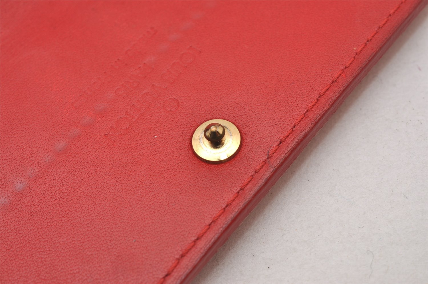 Auth Louis Vuitton Vernis Pochette Porte Monnaie Credit Wallet M91281 Red 2878I