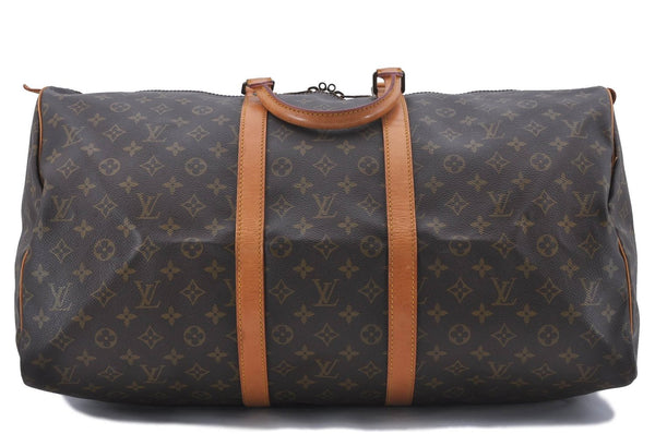 Authentic Louis Vuitton Monogram Keepall 55 Boston Bag M41424 LV 2880D