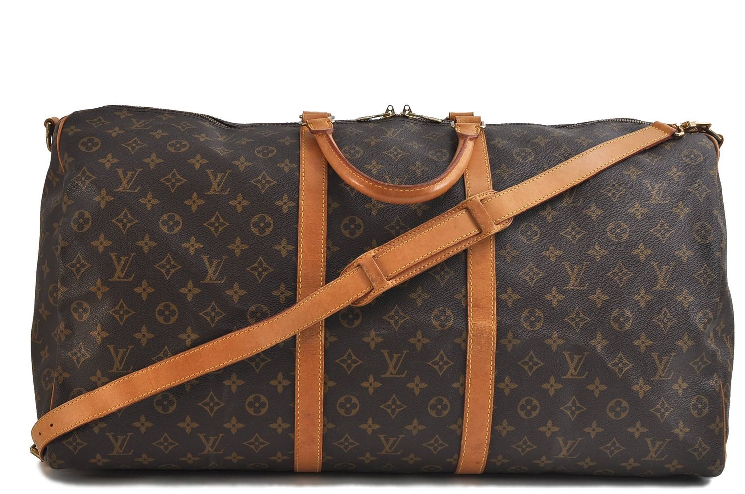 Auth Louis Vuitton Monogram Keepall Bandouliere 60 Boston Bag M41412 LV 2882D