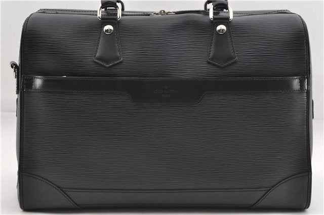 Auth Louis Vuitton Epi Sac De Ville Burgiere 2Way Boston Bag M42392 Black 2883E
