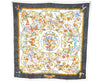 Authentic HERMES Carre 90 Scarf "PIERRES d' ORIENT et" Silk White 2885I