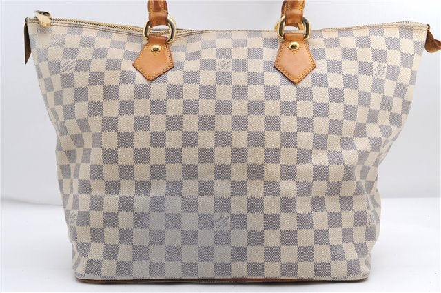 Authentic Louis Vuitton Damier Azur Saleya MM Shoulder Tote Bag N51185 LV 2886E