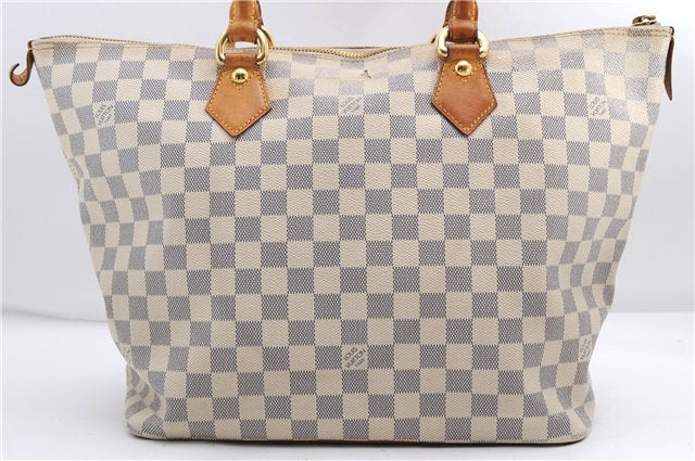 Authentic Louis Vuitton Damier Azur Saleya MM Shoulder Tote Bag N51185 LV 2886E