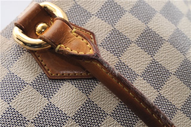 Authentic Louis Vuitton Damier Azur Saleya MM Shoulder Tote Bag N51185 LV 2886E