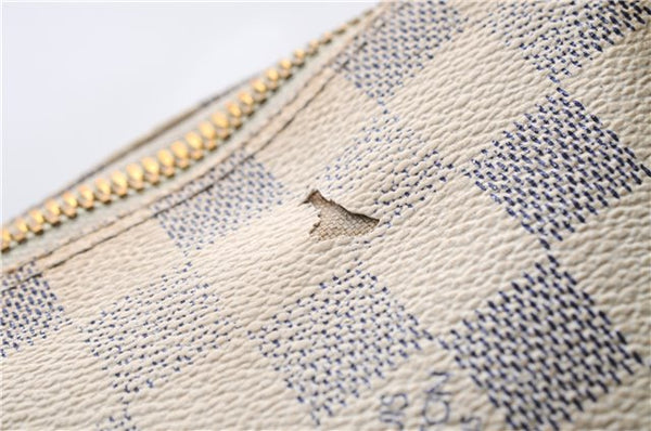 Authentic Louis Vuitton Damier Azur Saleya MM Shoulder Tote Bag N51185 LV 2886E