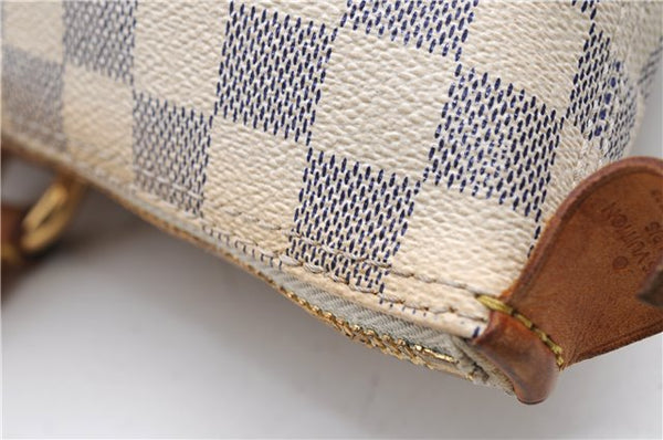 Authentic Louis Vuitton Damier Azur Saleya MM Shoulder Tote Bag N51185 LV 2886E